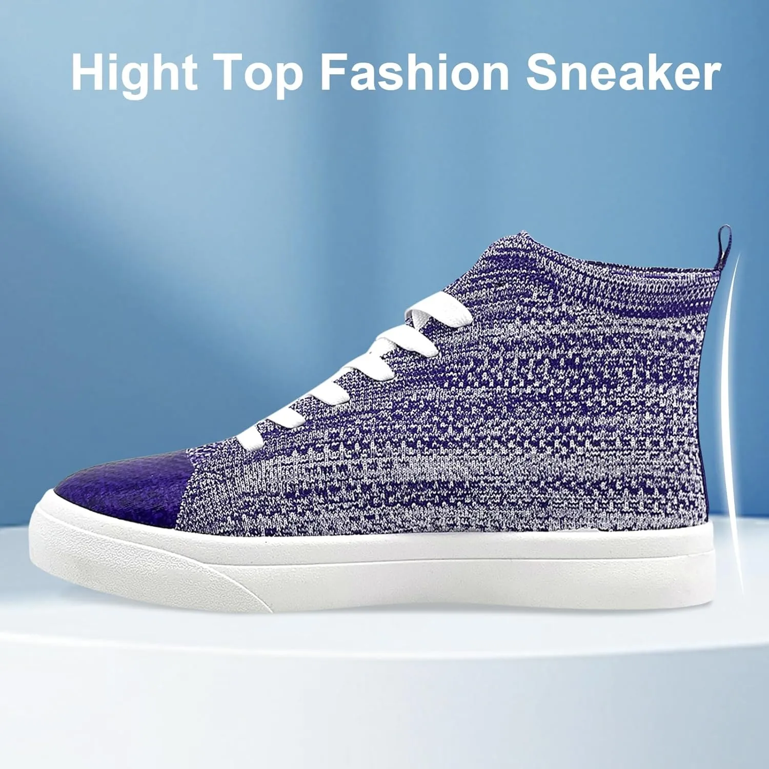 Men's High Top Fashion Sneakers Classic Casual Mesh Breathable Walking Shoes lace up Tennis Shoes for Women Unisex Running Slip On Shoes