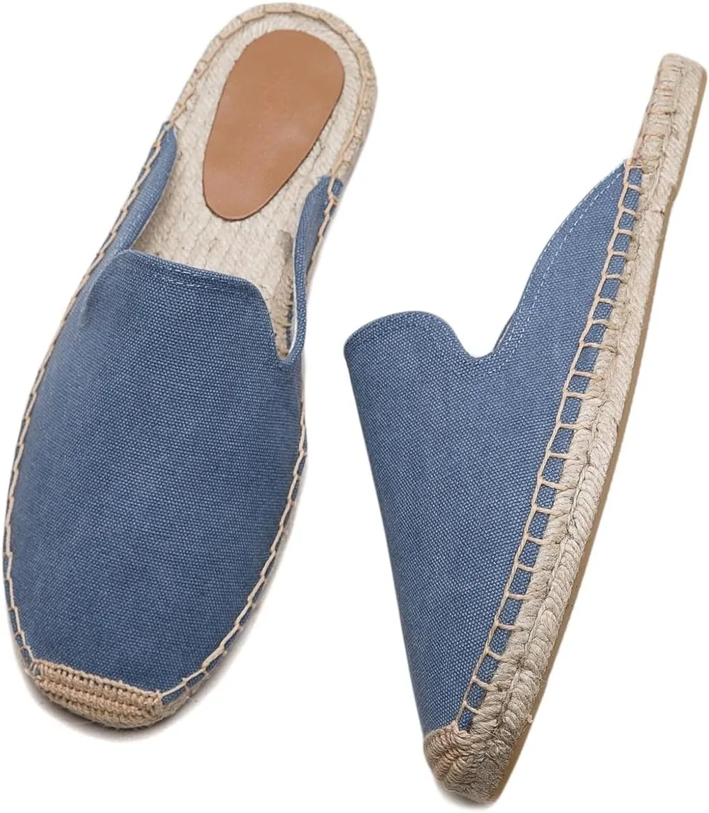Men's Mule Espadrilles Shoes - Fashion Espadrilles for Men Comfort Breathable Espadrille Flats Suitable for Both Outdoor and Indoor