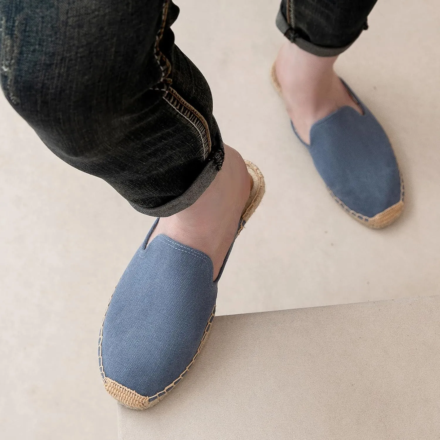 Men's Mule Espadrilles Shoes - Fashion Espadrilles for Men Comfort Breathable Espadrille Flats Suitable for Both Outdoor and Indoor