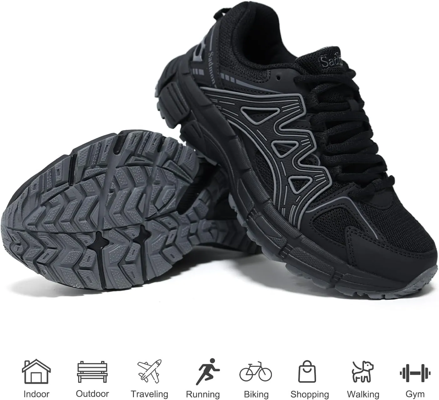 Men's Slip Resistant Trail Running Shoes - Supportive Athletic Shoes for Outdoor Fitness Walking, Road Running and Gym Training