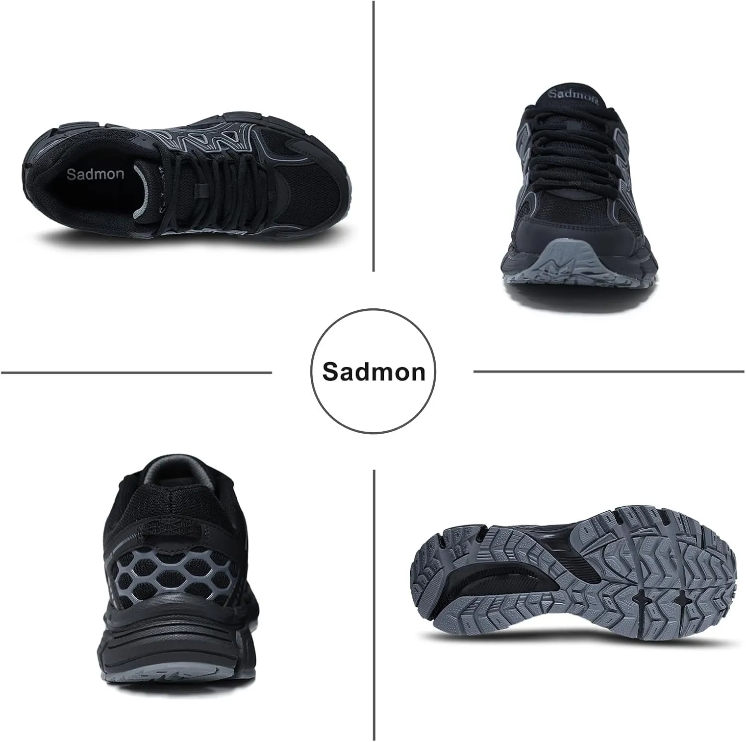 Men's Slip Resistant Trail Running Shoes - Supportive Athletic Shoes for Outdoor Fitness Walking, Road Running and Gym Training