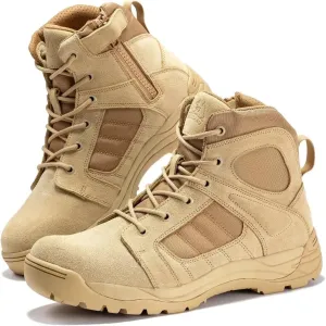 Mens Tactical Boots Side Zipper 6 Inch Lightweight Comfortable Military Tactical Boots Army Boot(BMP111)