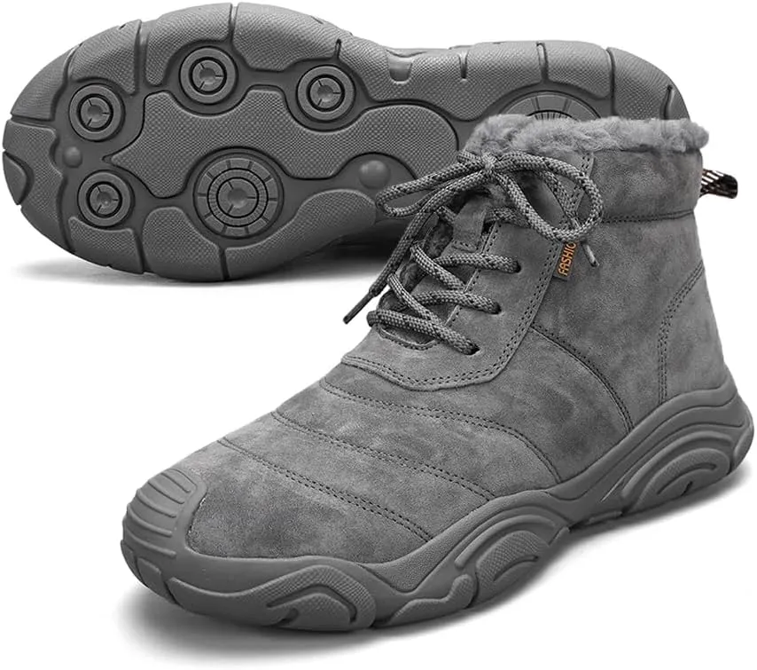 Men's Warm Snow Boots for Hiking: Comfort Ankle Boots for Work - Anti Slip Outdoor Trekking Boot for Men