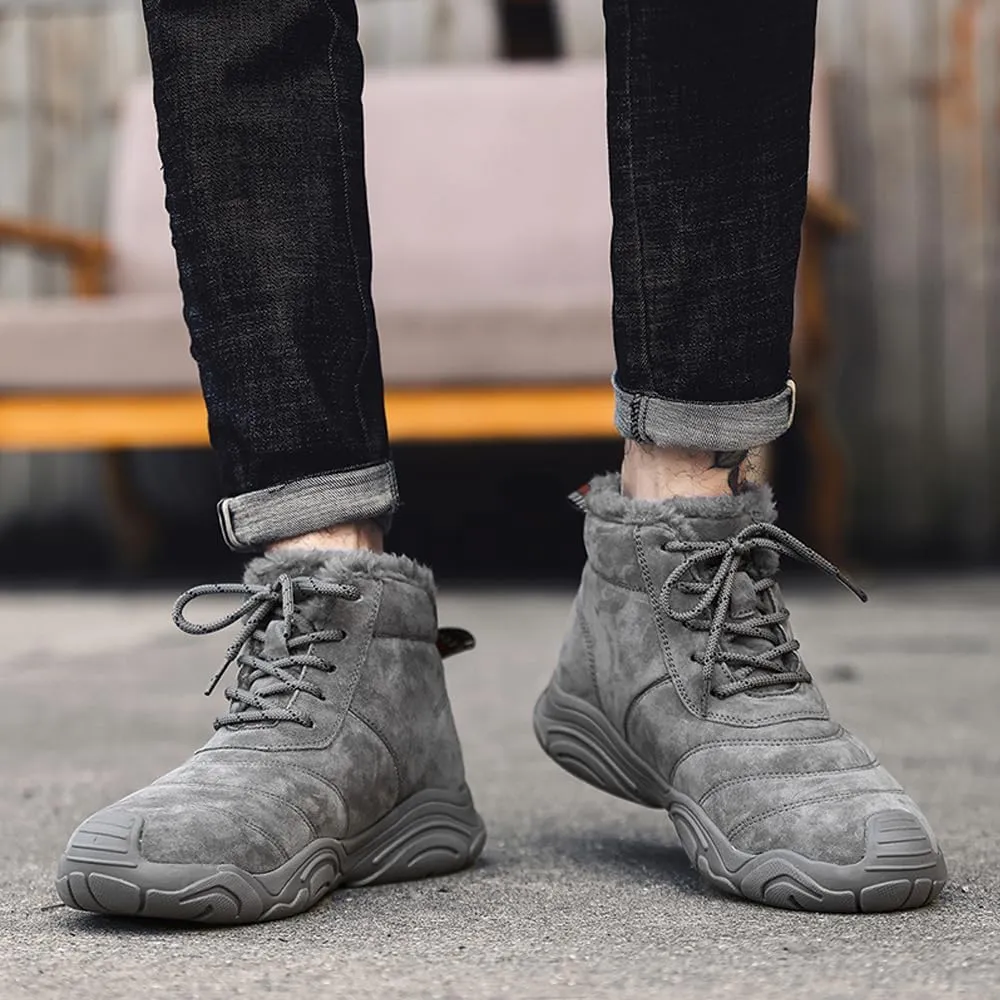Men's Warm Snow Boots for Hiking: Comfort Ankle Boots for Work - Anti Slip Outdoor Trekking Boot for Men