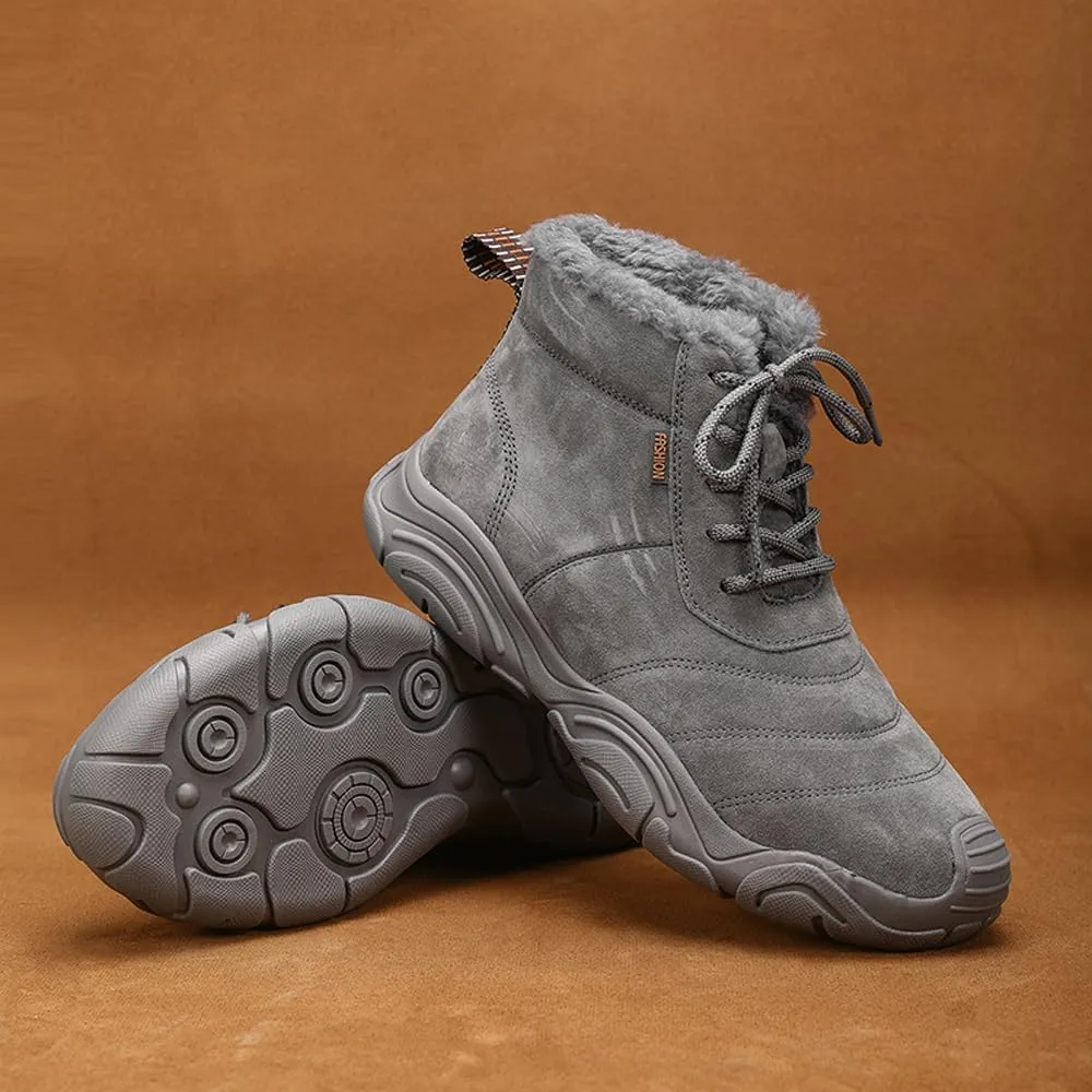 Men's Warm Snow Boots for Hiking: Comfort Ankle Boots for Work - Anti Slip Outdoor Trekking Boot for Men