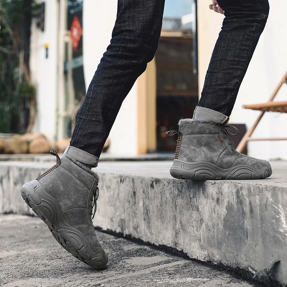 Men's Warm Snow Boots for Hiking: Comfort Ankle Boots for Work - Anti Slip Outdoor Trekking Boot for Men