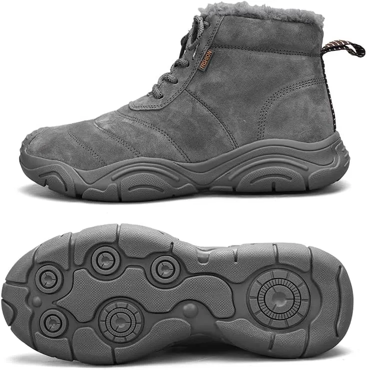 Men's Warm Snow Boots for Hiking: Comfort Ankle Boots for Work - Anti Slip Outdoor Trekking Boot for Men