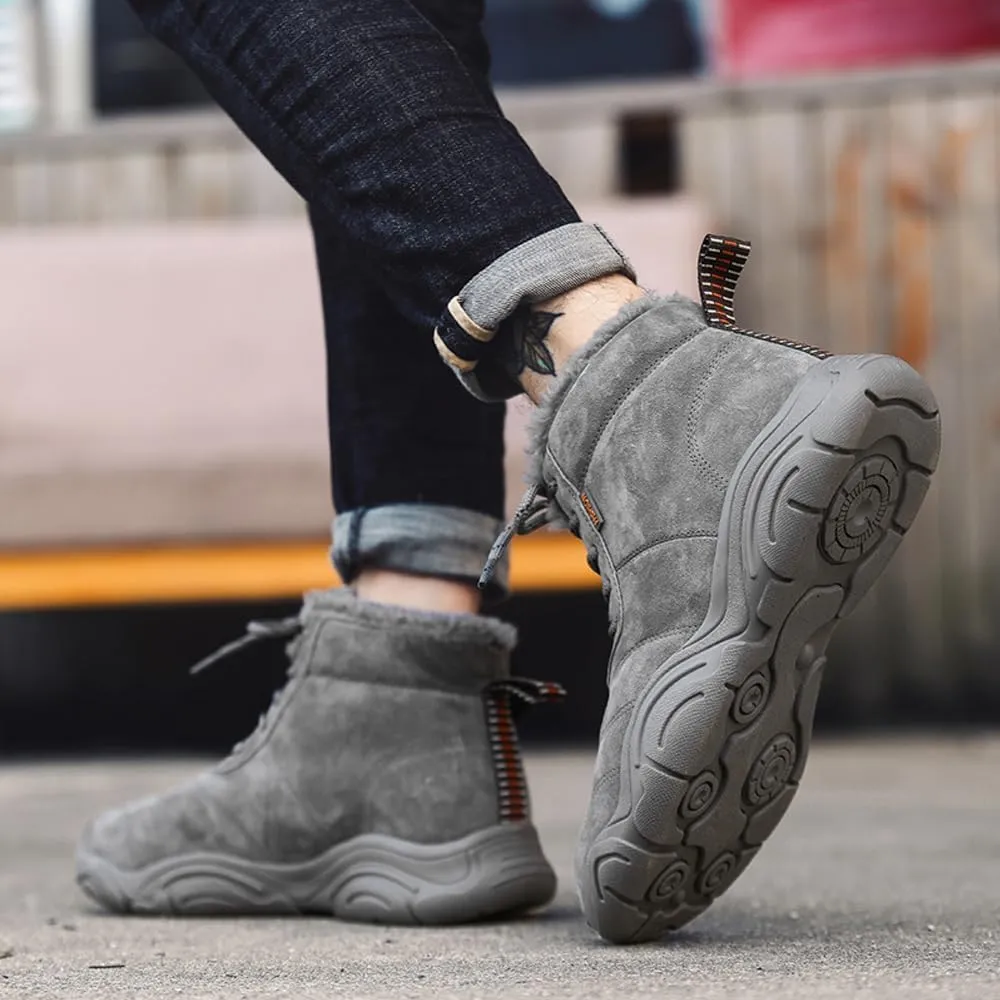 Men's Warm Snow Boots for Hiking: Comfort Ankle Boots for Work - Anti Slip Outdoor Trekking Boot for Men