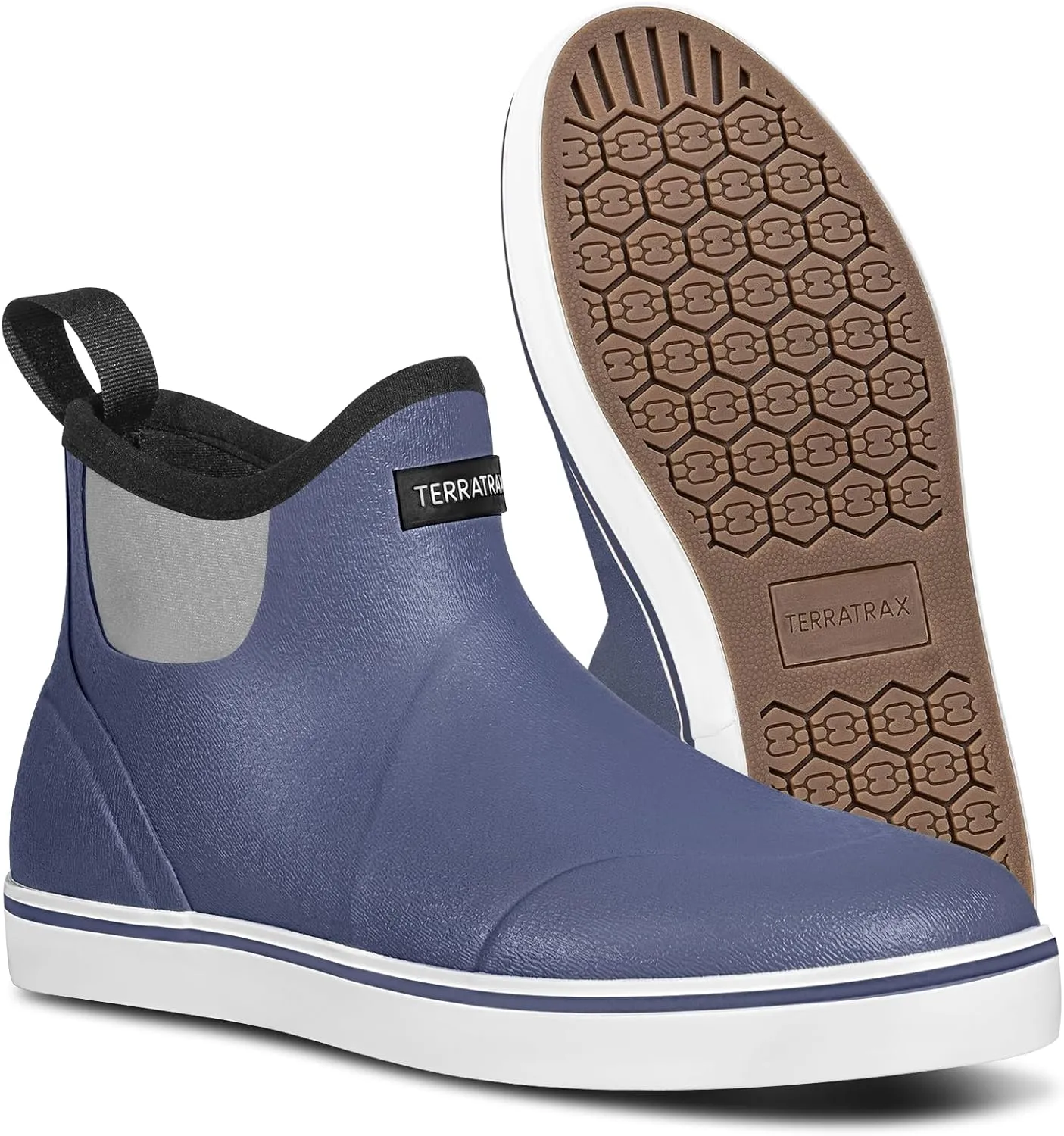 Men's Waterproof Deck Rain Boots - Anti-Slip Rubber Ankle Boots for men, ideal for Fishing and Boating, All-Season