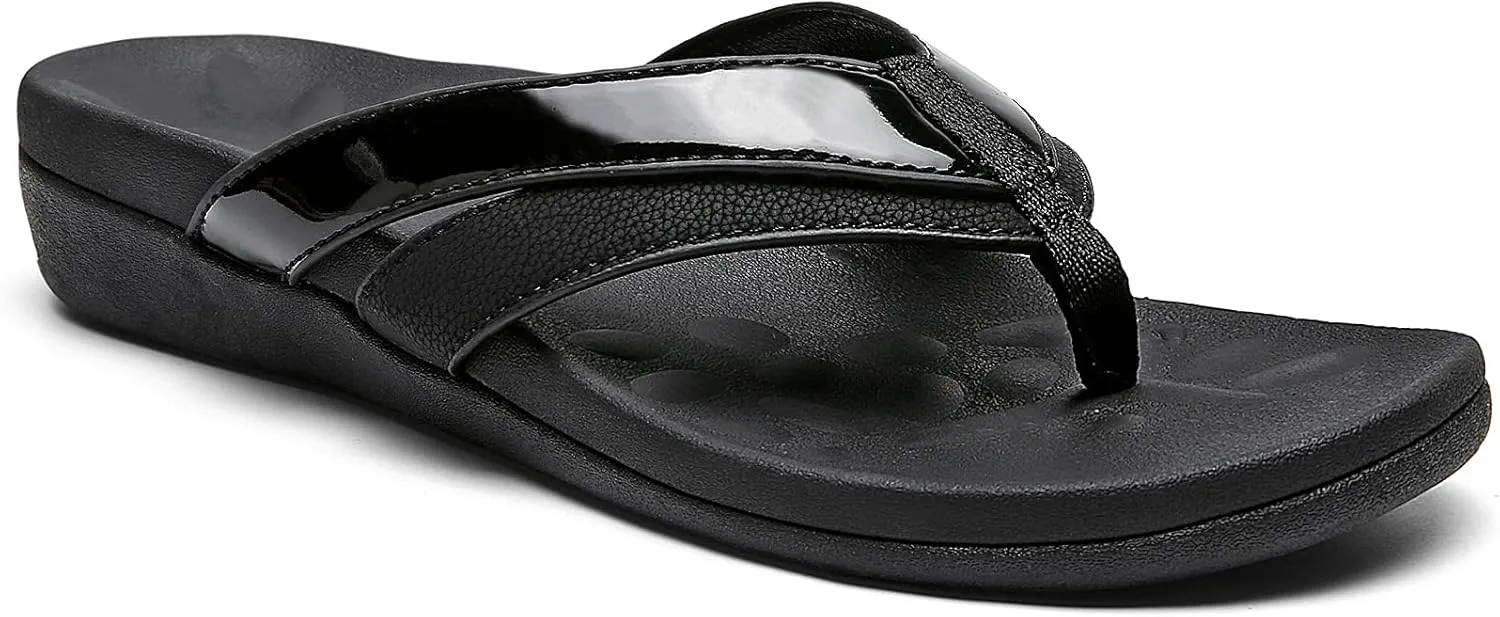 MISF Women's Orthotic Flip Flops Arch Support Thong Sandals for Plantar Fasciitis Flat Feet Comfortable Walking Slippers