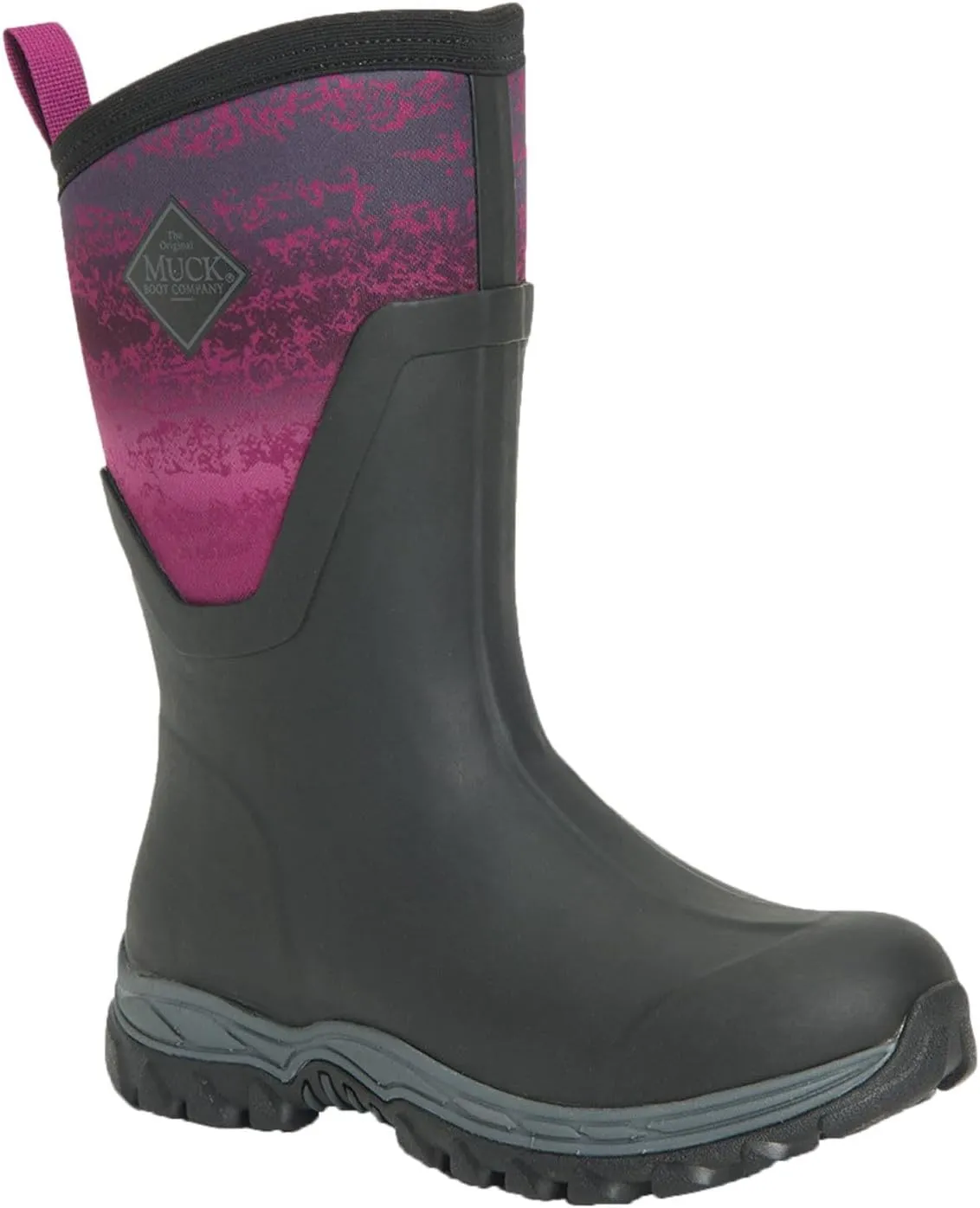 Muck Women's Arctic Sport II Mid Boot, Black/Magenta Digi Fade Print, Size 5