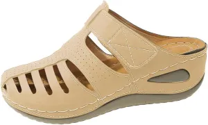 Orthopedic Sandals for Women Ankle Strap Closed Toe Wedge Platform Sandals Casual Summer Hollow Out Breathable Shoes