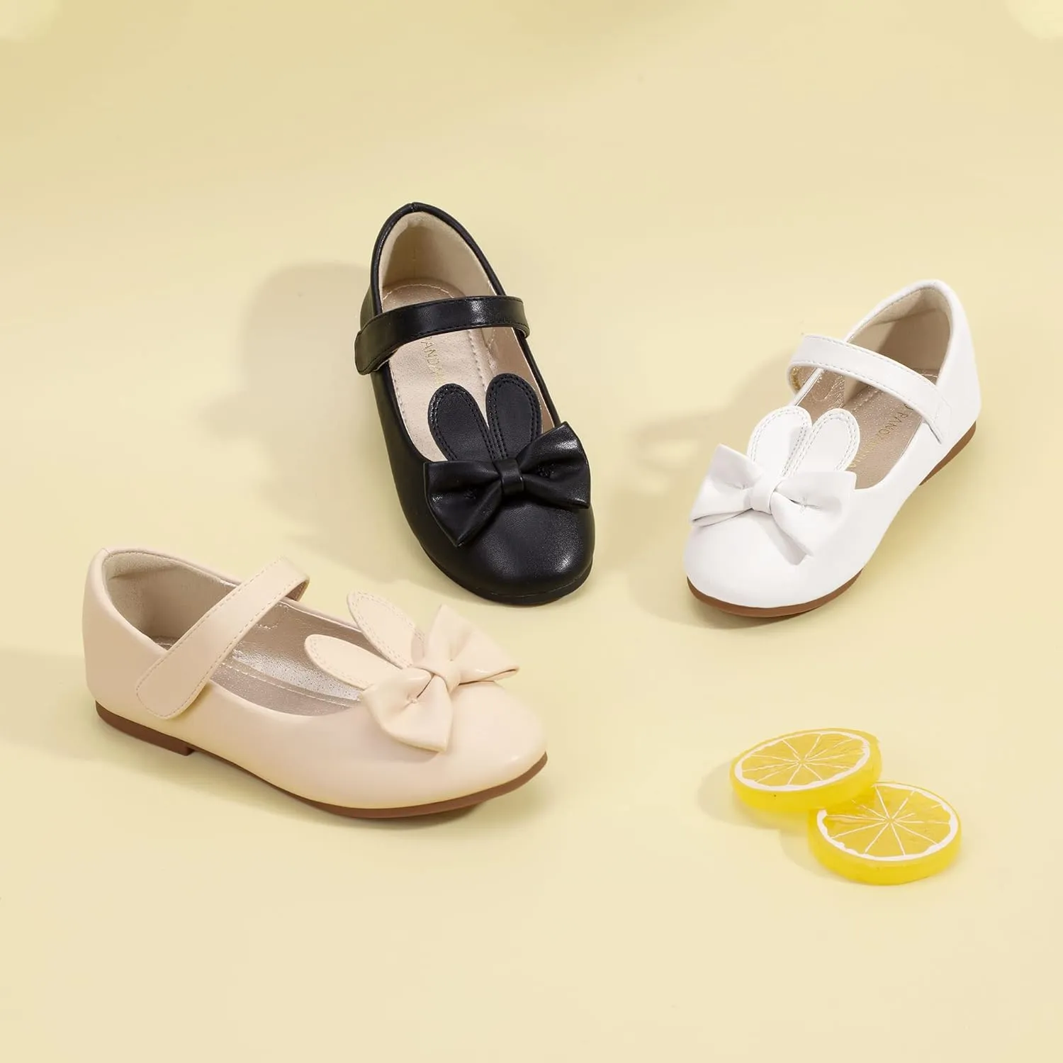 PANDANINJIA Toddler Dress Shoes Bowknot Mary Jane Shoes Girls Ballet Flats for Kids Wedding Party Uniform Church Shoes