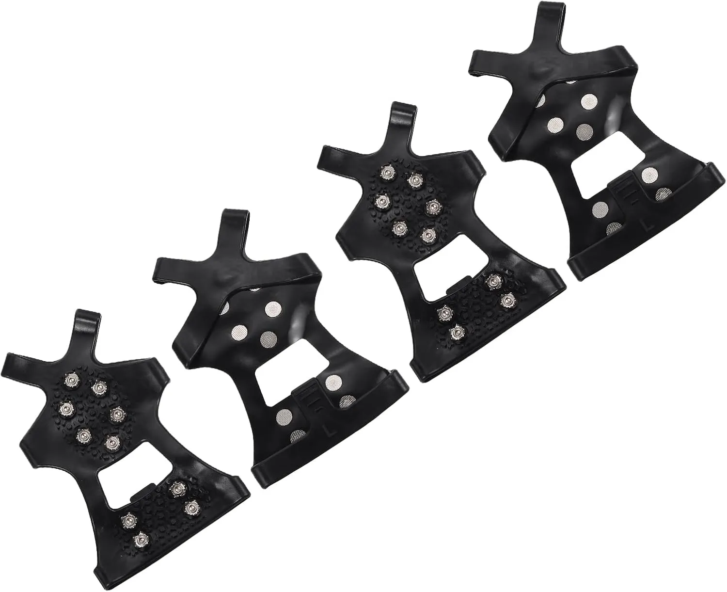 PATIKIL Non-Slip Gripper Spikes Ice Cleats, Snow Grips Cleats Steel Studs Anti-Slip Traction Crampons for Hiking Climbing