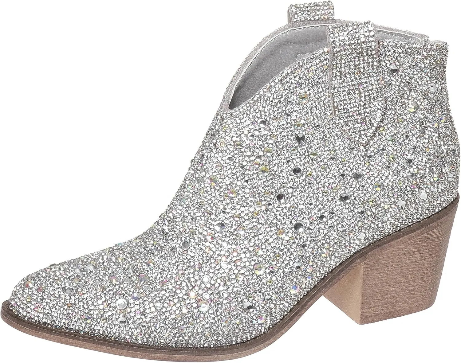 Pierre Dumas Women's Wilder-26 Rhinestone Chunky Heel Ankle Bootie