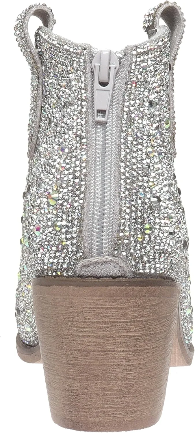 Pierre Dumas Women's Wilder-26 Rhinestone Chunky Heel Ankle Bootie