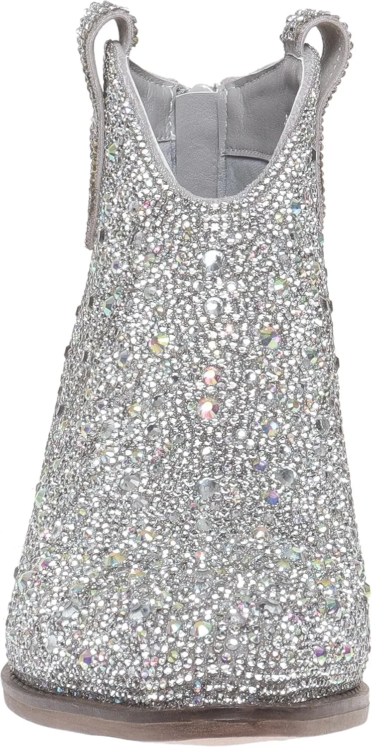 Pierre Dumas Women's Wilder-26 Rhinestone Chunky Heel Ankle Bootie