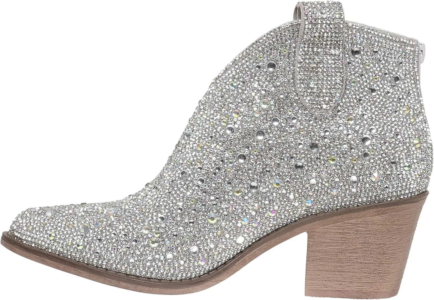 Pierre Dumas Women's Wilder-26 Rhinestone Chunky Heel Ankle Bootie