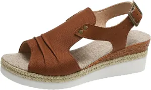 Platform Sandals for Women Womens Sandals with Memory Foam Slip on Wedge Sandal Comfortable Wedge Shoes
