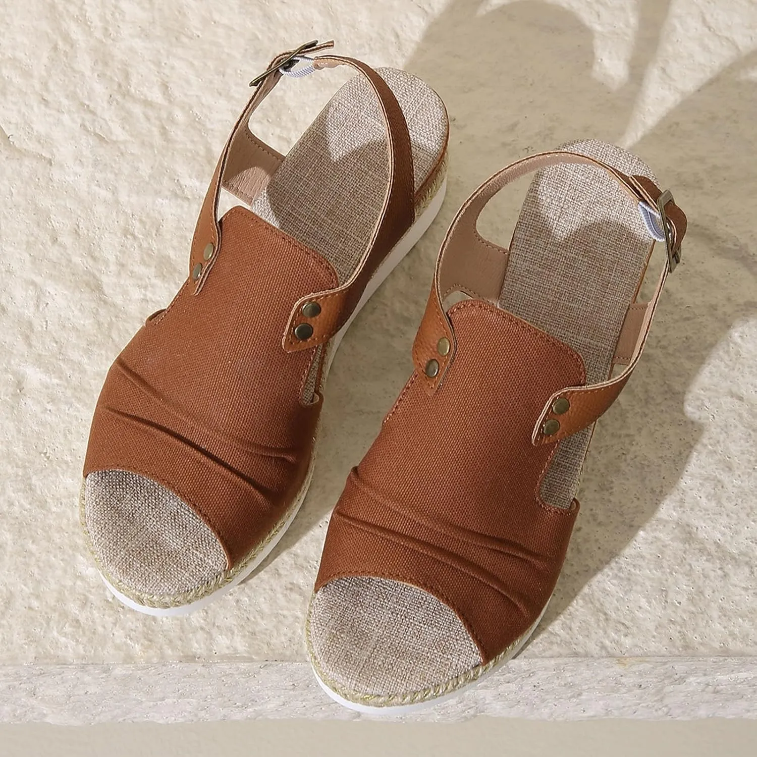 Platform Sandals for Women Womens Sandals with Memory Foam Slip on Wedge Sandal Comfortable Wedge Shoes