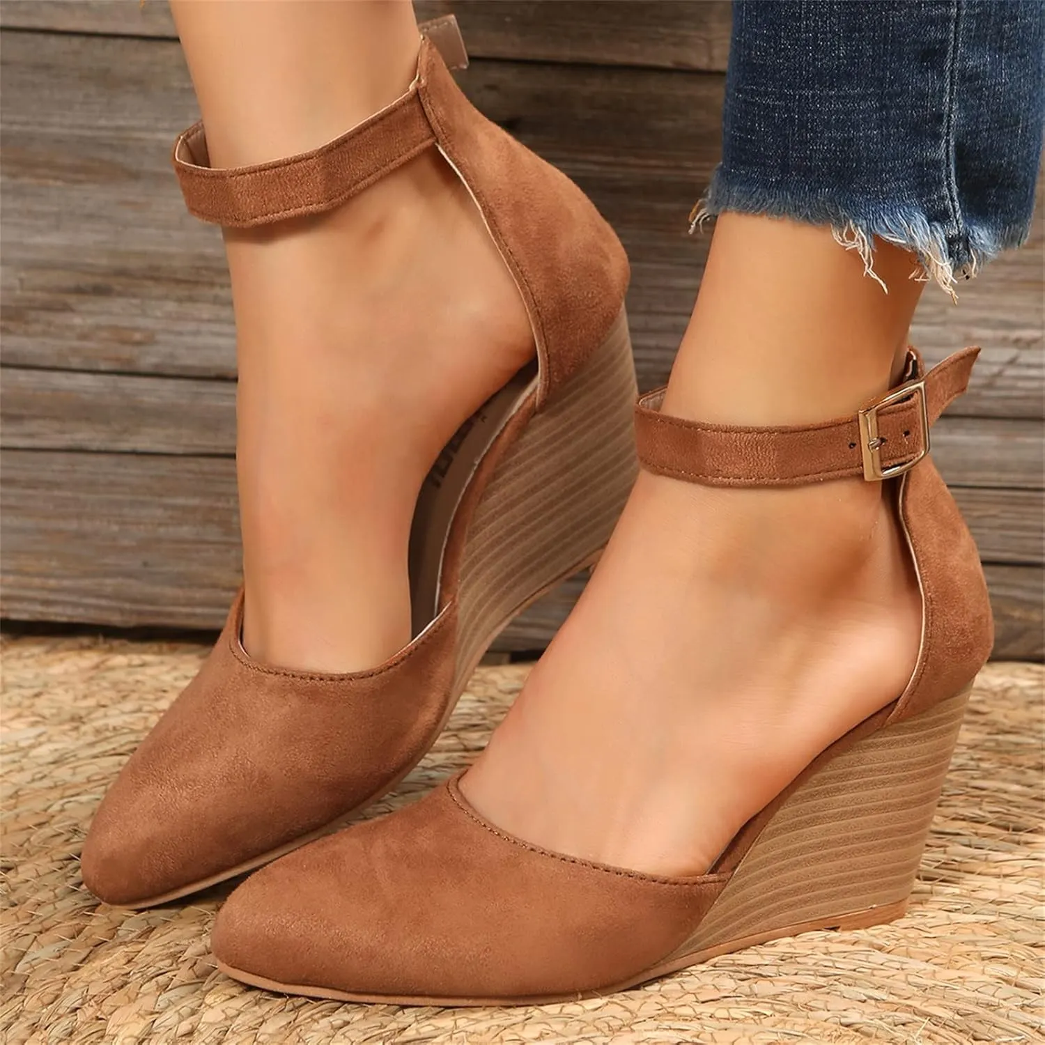 Pump Women Heels Prom Heeled Sandals for Women Black Heels Strappy Buckle Heeled Sandal with Tall Thick Heel