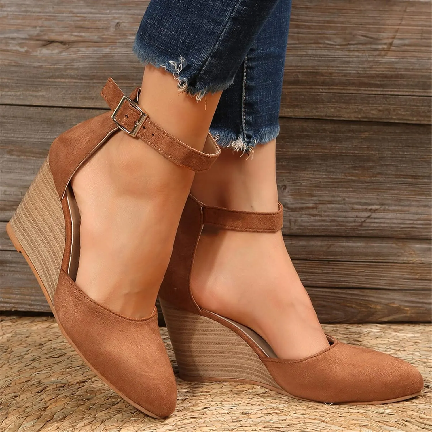 Pump Women Heels Prom Heeled Sandals for Women Black Heels Strappy Buckle Heeled Sandal with Tall Thick Heel