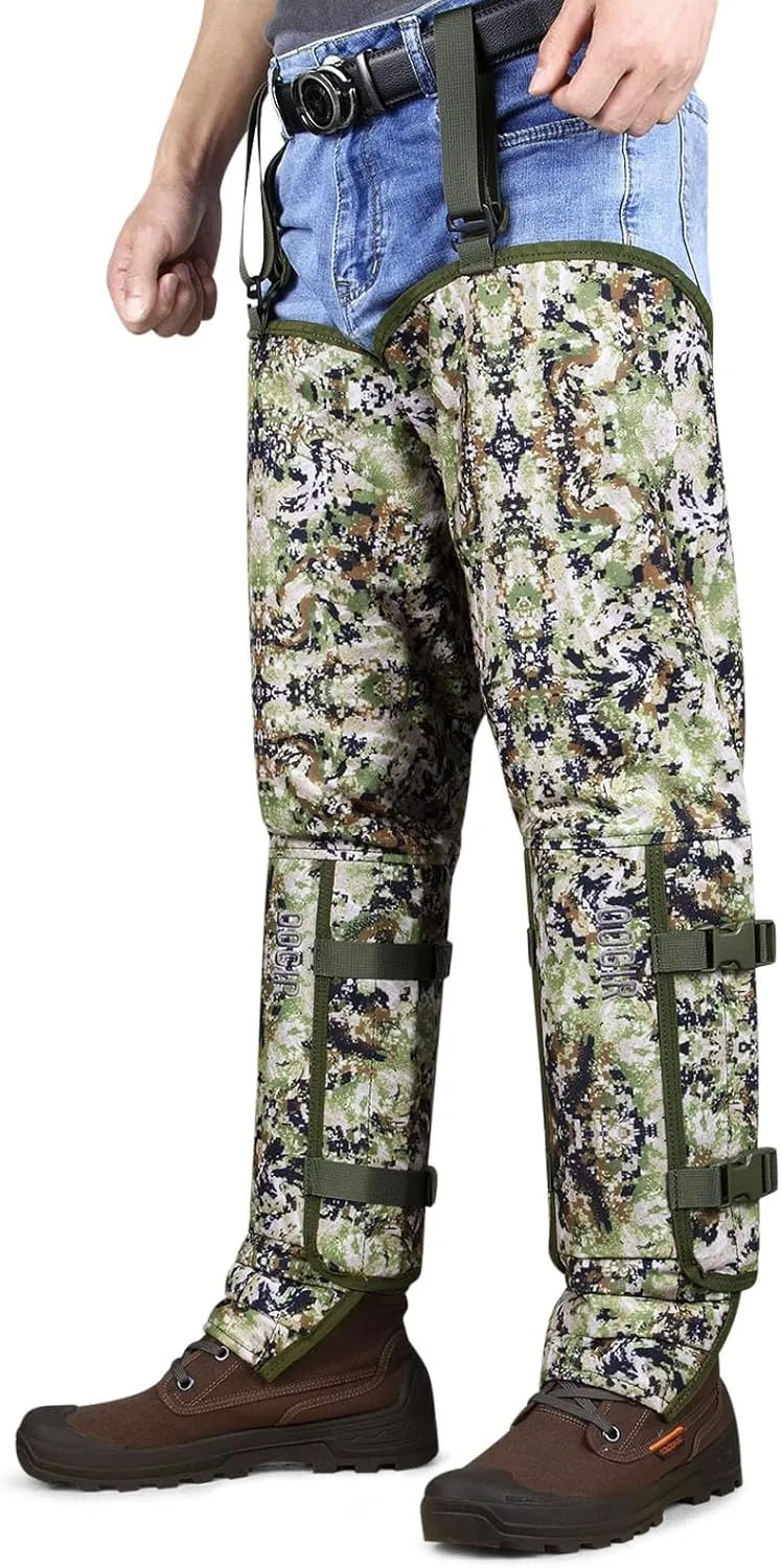 QOGIR Snake Guard Protection Chaps: Snake Bite Protection for Ankle to Thigh Snake Chaps, Waterproof Snake Gaiters for Men & Women, Hunting Full Protection for Legs from Snake Bites and Briar Thorns