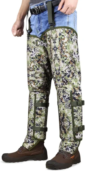 QOGIR Snake Guard Protection Chaps: Snake Bite Protection for Ankle to Thigh Snake Chaps, Waterproof Snake Gaiters for Men & Women, Hunting Full Protection for Legs from Snake Bites and Briar Thorns
