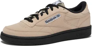 Reebok Club C 85 Tennis Shoes, Casual Fashion Sneakers for Men, Tapioca/Black/White, 7.5