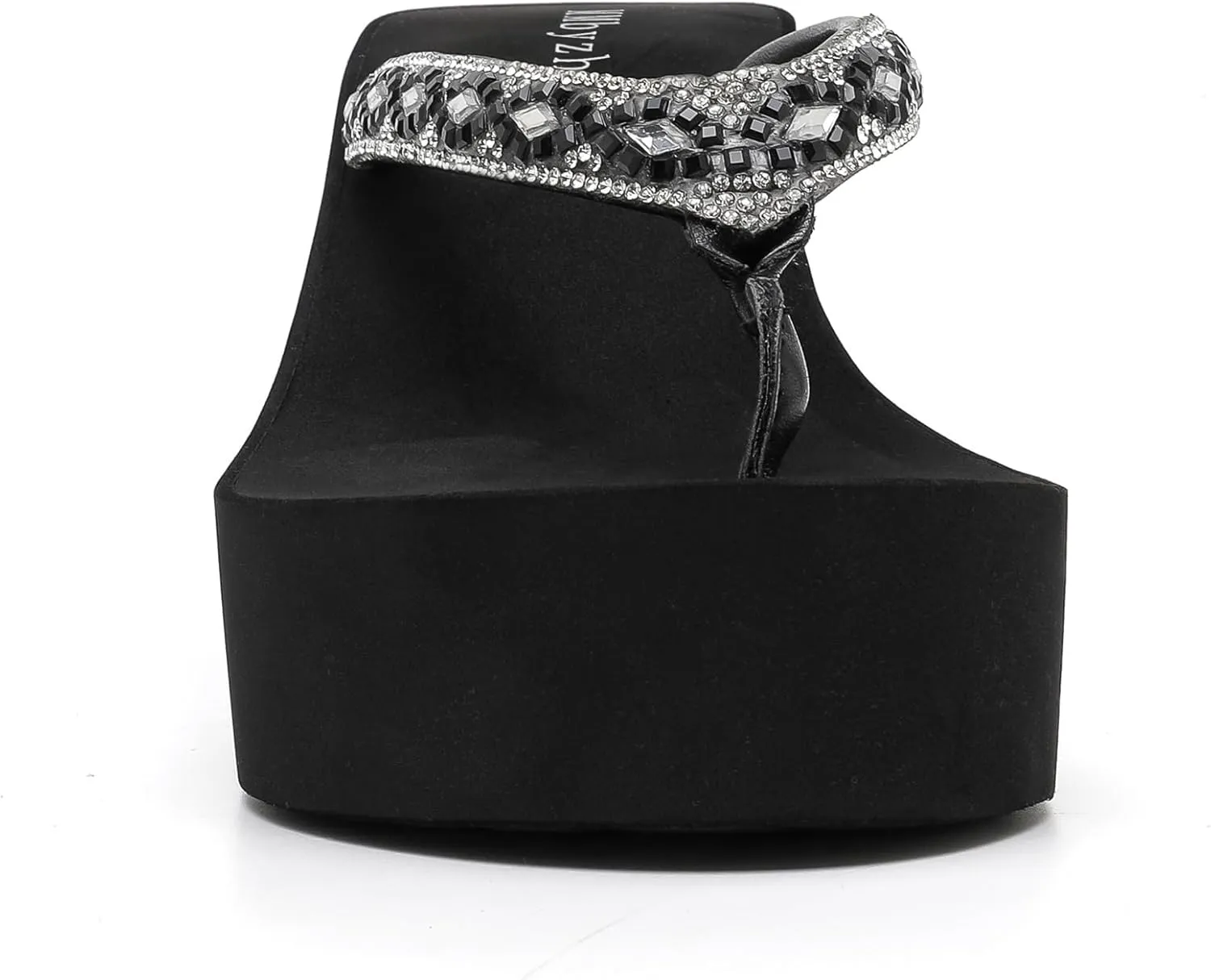 Rhinestone Womens Wedge Sandals for Women Platform Flip Flops Chunky wedge flip flops Heels Sandals Women Wedding Shoes