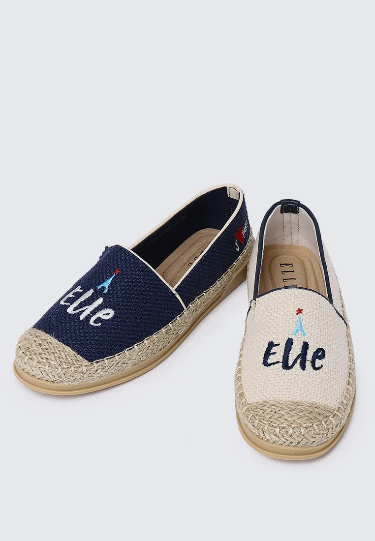 Riviera Chic Comfy Fit Footbed Espadrilles In Navy