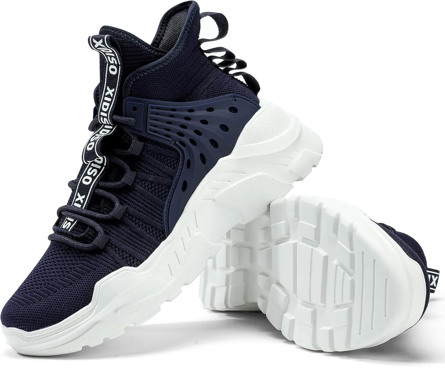SANNAX Fashion Mens Walking Running Shoes High Top Sock Sneakers Stylish Tennis Shoes Non Slip Lightweight Athletic Sports Gym Shoes