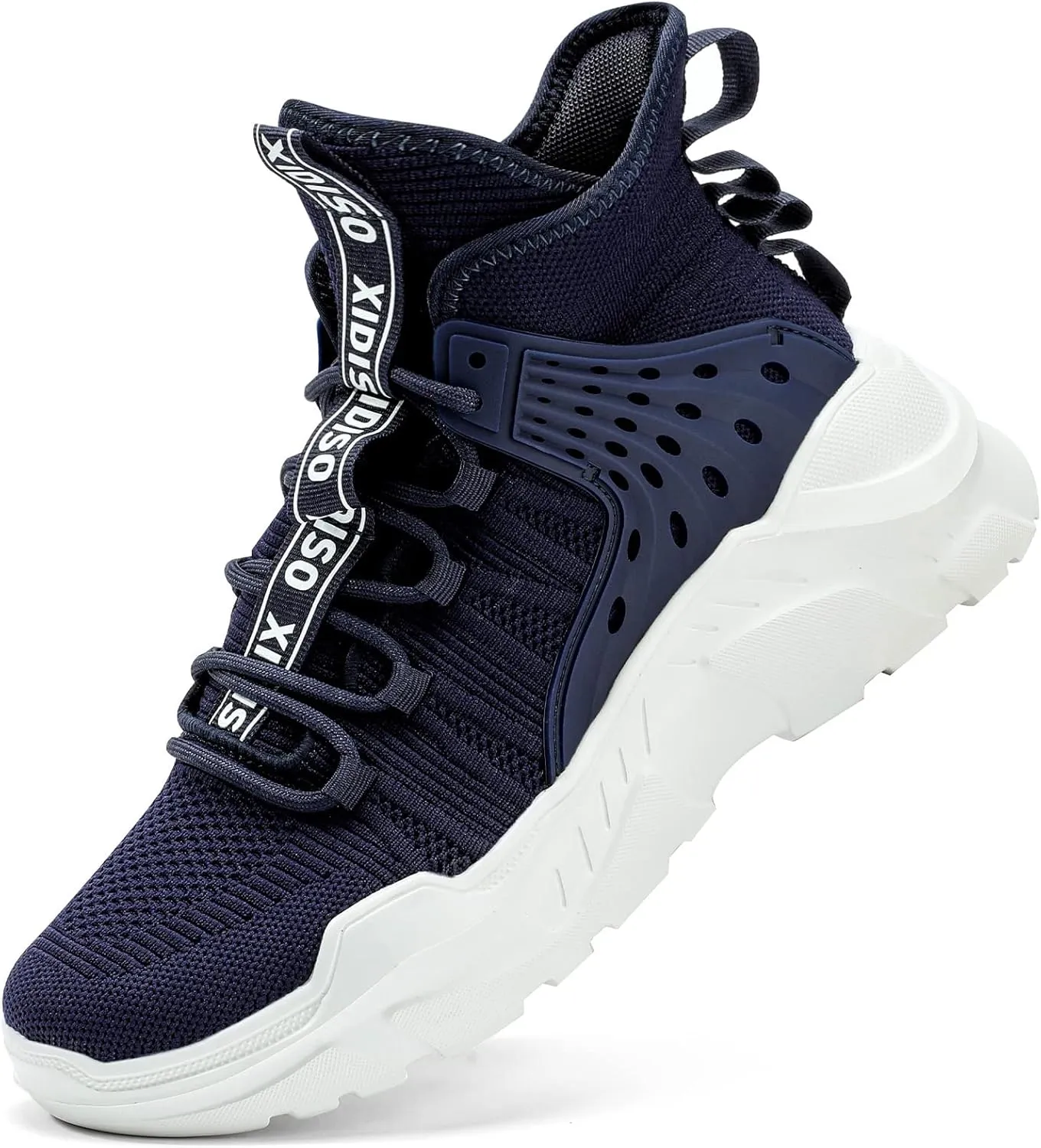 SANNAX Fashion Mens Walking Running Shoes High Top Sock Sneakers Stylish Tennis Shoes Non Slip Lightweight Athletic Sports Gym Shoes