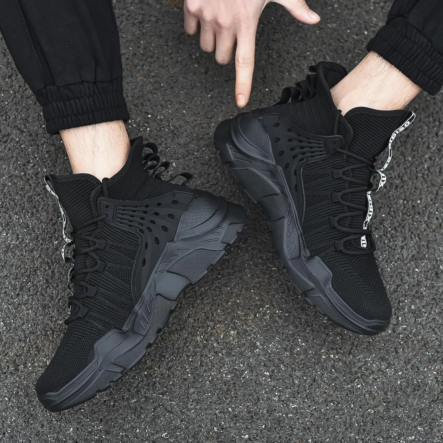 SANNAX Fashion Mens Walking Running Shoes High Top Sock Sneakers Stylish Tennis Shoes Non Slip Lightweight Athletic Sports Gym Shoes
