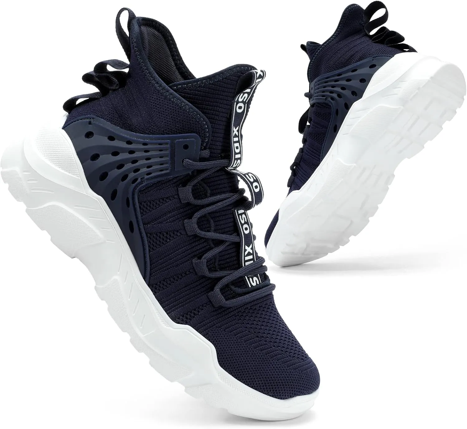SANNAX Fashion Mens Walking Running Shoes High Top Sock Sneakers Stylish Tennis Shoes Non Slip Lightweight Athletic Sports Gym Shoes