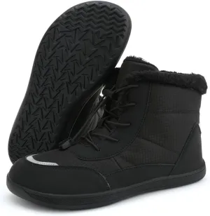 SECHRITE Womens Winter Barefoot Boots Wide Toe Box High-Top Warm Snow Boots Water Resistant Minimalist Ankle Booties Shoes Zero Drop Sole Outdoor Hiking Walking Shoes