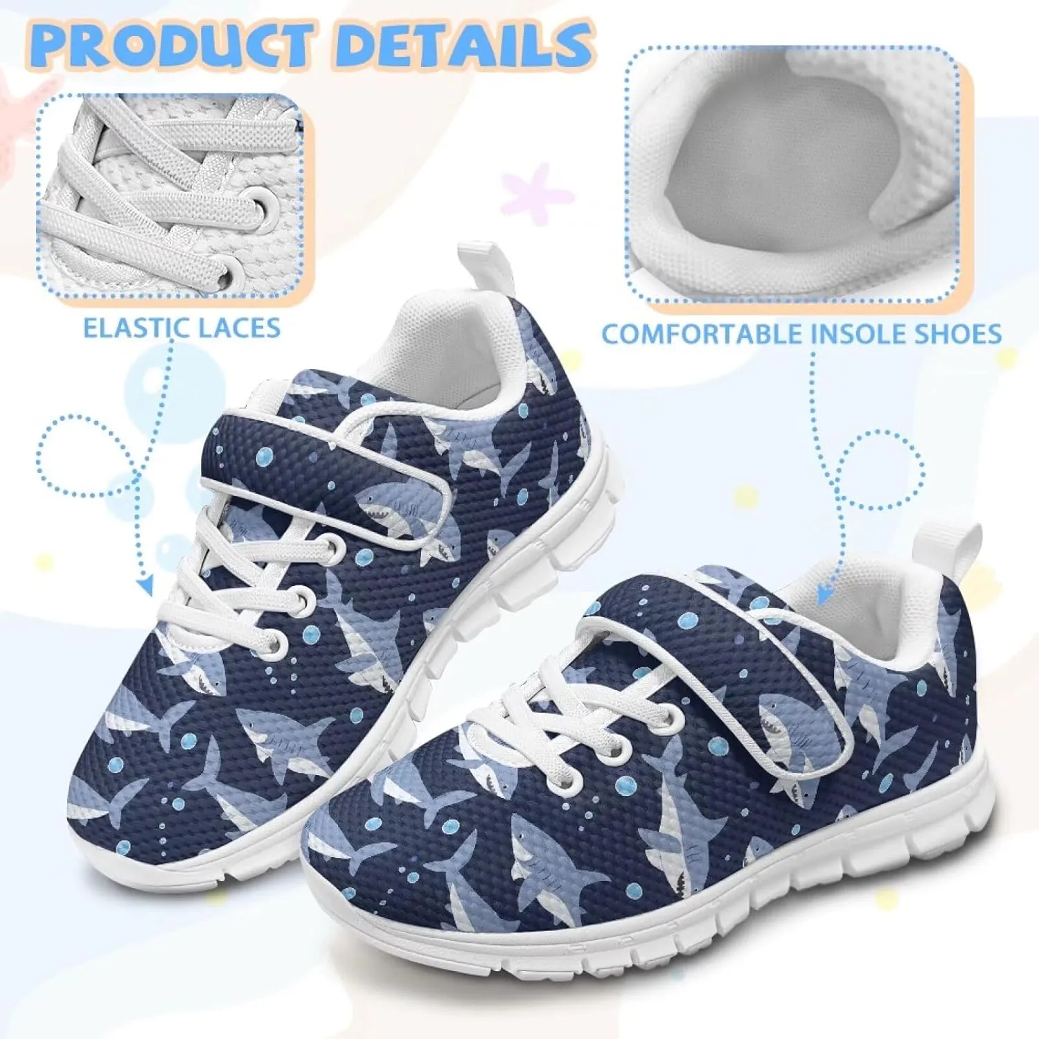 Sneakers for Boys Size 11-15 Lightweight Cool Design for Outdoor Activity