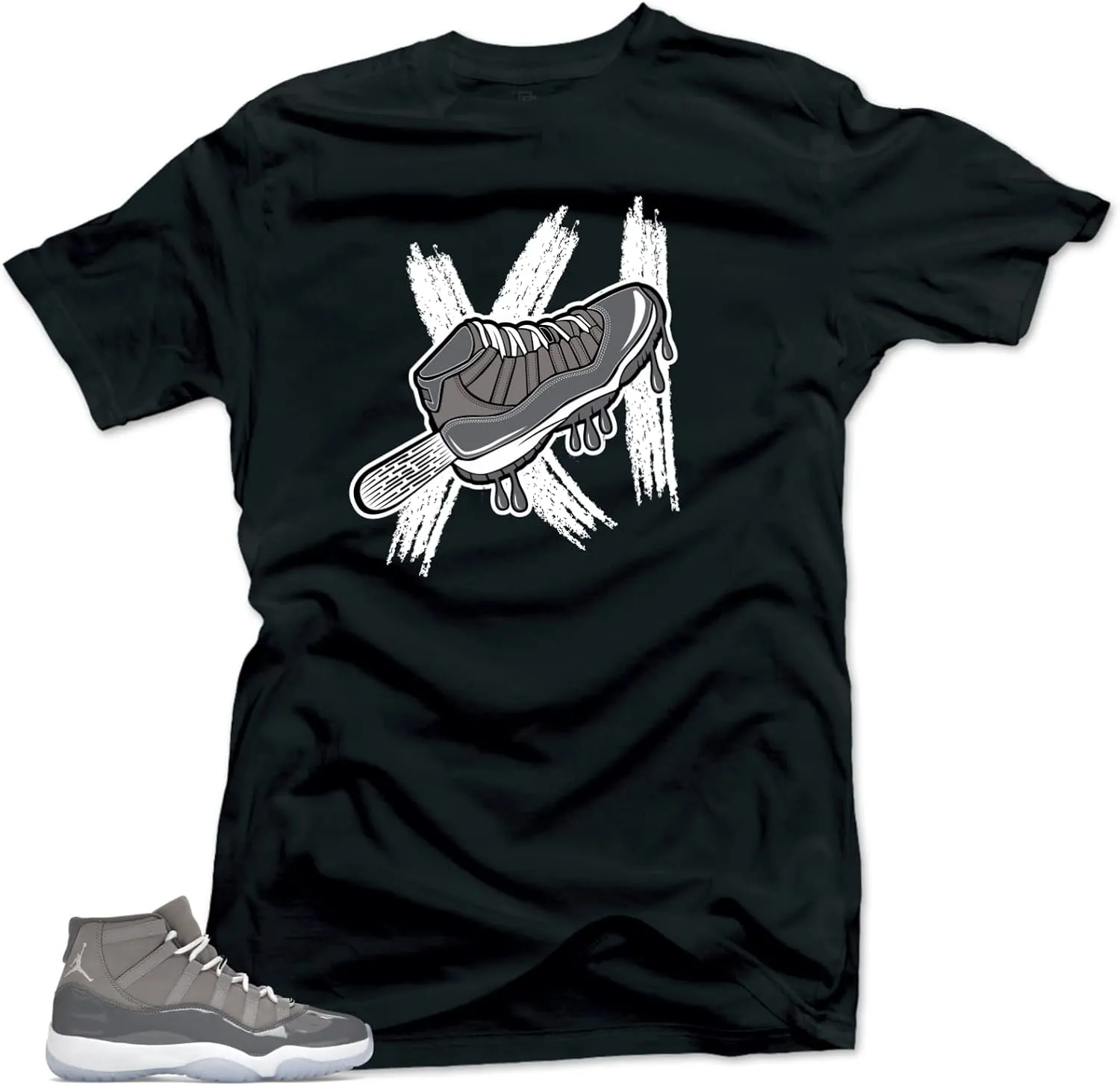 SNELOS Shirt to Match Sneaker Jordan 11 Cool Grey Match Jordan Tee