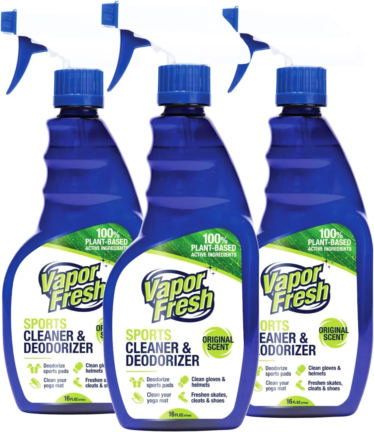 Sports Cleaner and Deodorizer - Sports Gear Odor Eliminator, Boxing Glove Deodorizer, Gym Equipment Spray, Natural and Plant Based, 16 Fl Oz (3-Pack)