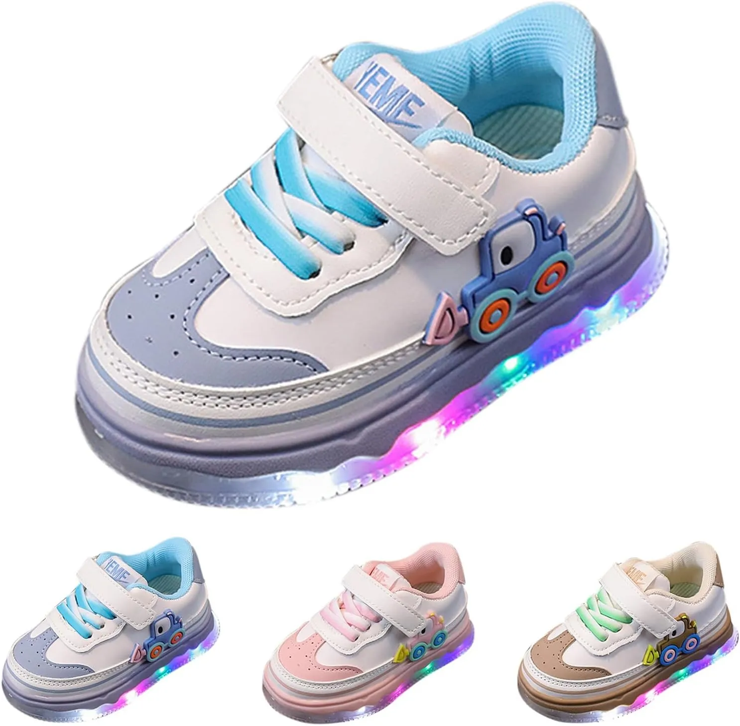 Spring Boys Girls Light Up Lightweight Shoes Adorable Cute Adorable Casual Outdoor Daily Sneaker for Girls Size 3