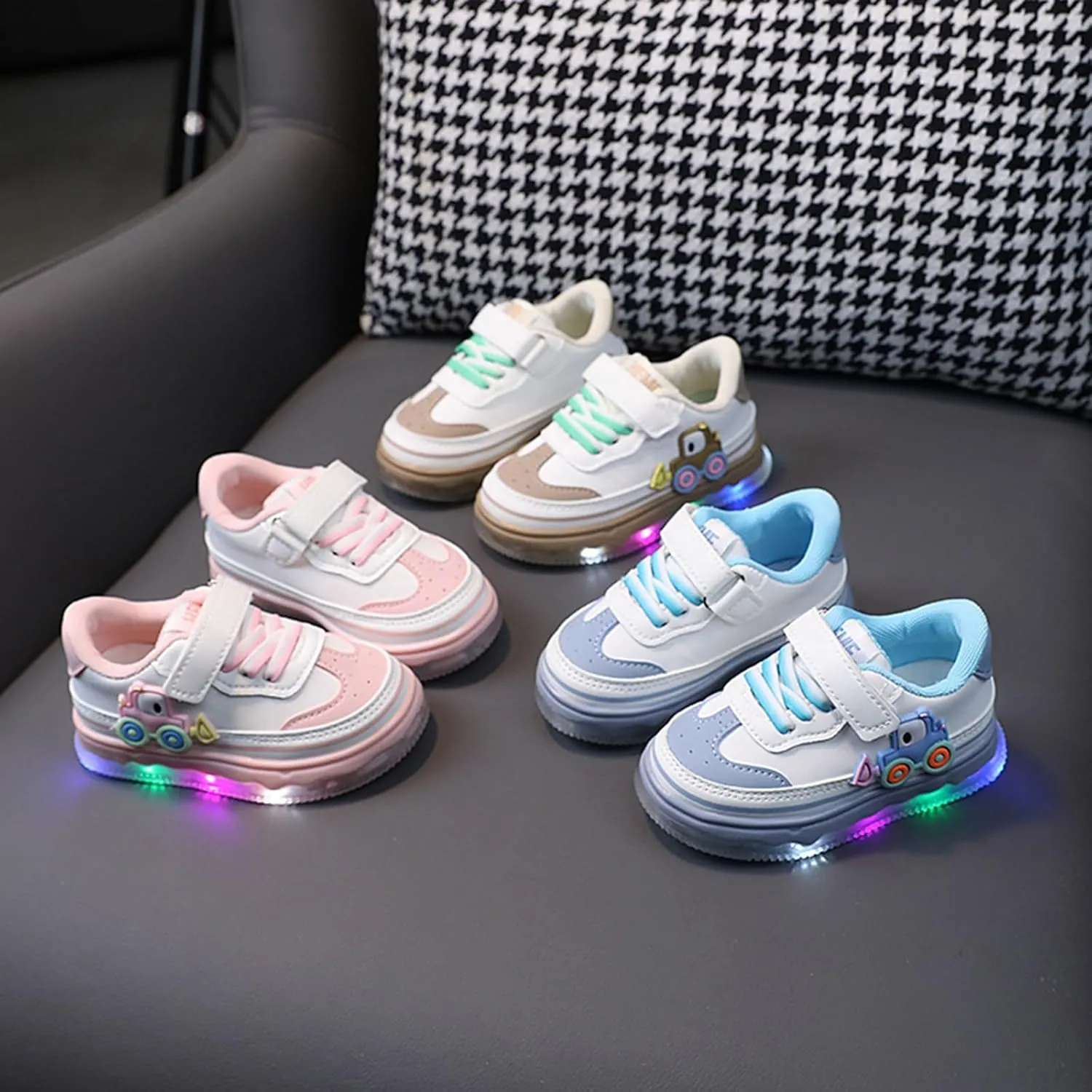 Spring Boys Girls Light Up Lightweight Shoes Adorable Cute Adorable Casual Outdoor Daily Sneaker for Girls Size 3