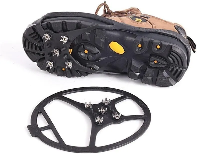 Stainless Steel Micro Spike Crampons Ice Snow Grips 1 Pair Snow Walk Traction Cleats Ice Cleats Traction Anti-Slip Shoes Ice Gripper for Walking,Jogging, Climbing and Hiking(L 40-46)