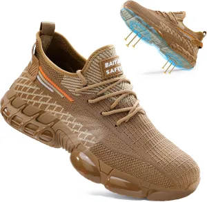 Steel Toe Shoes for Men Lightweight Work Shoes Construction Industrial Work Tennis Shoes Safety Shoes Comfortable Steel Toe Sneakers for Men Women
