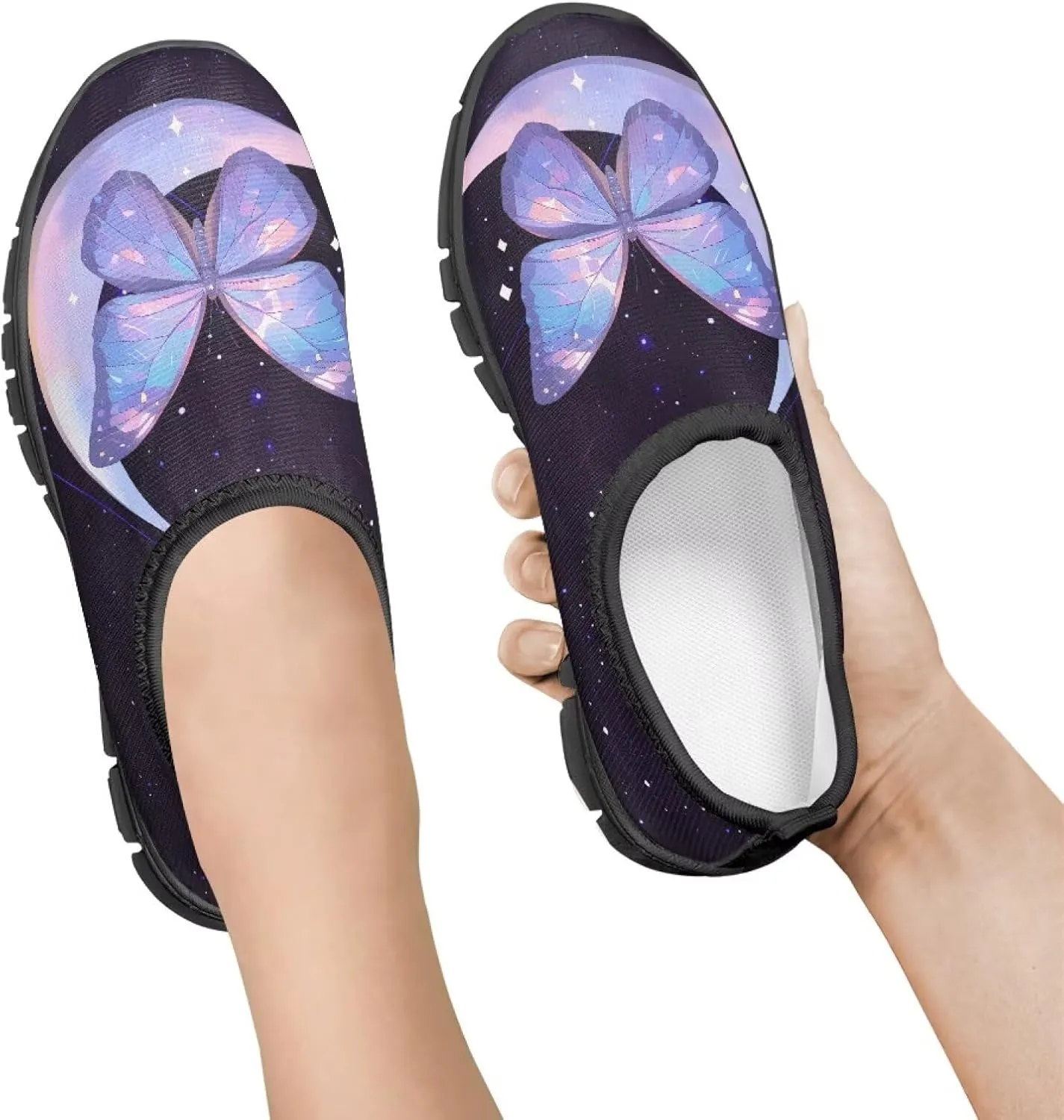 Stylish Print Slip On Sneakers for Boys and Girls Lightweight Breathable Running Shoes for Daily Wear and Sports Size 11-15 Black Sole
