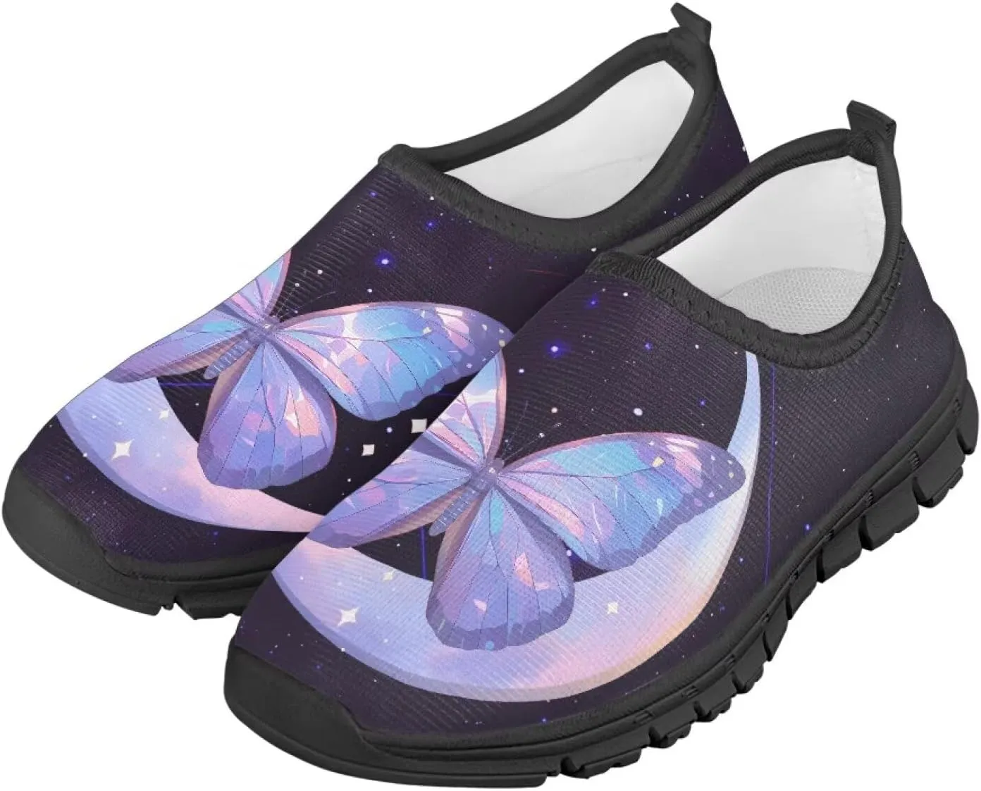Stylish Print Slip On Sneakers for Boys and Girls Lightweight Breathable Running Shoes for Daily Wear and Sports Size 11-15 Black Sole