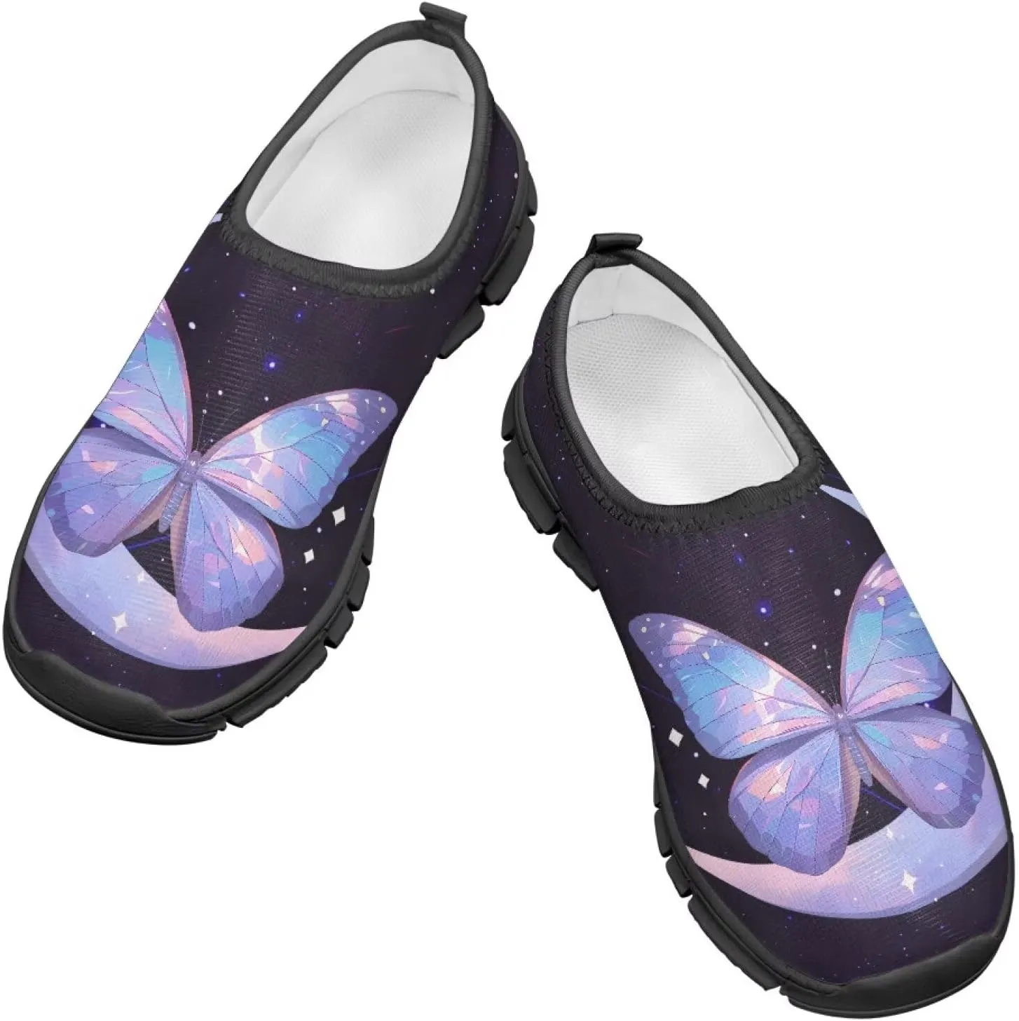 Stylish Print Slip On Sneakers for Boys and Girls Lightweight Breathable Running Shoes for Daily Wear and Sports Size 11-15 Black Sole