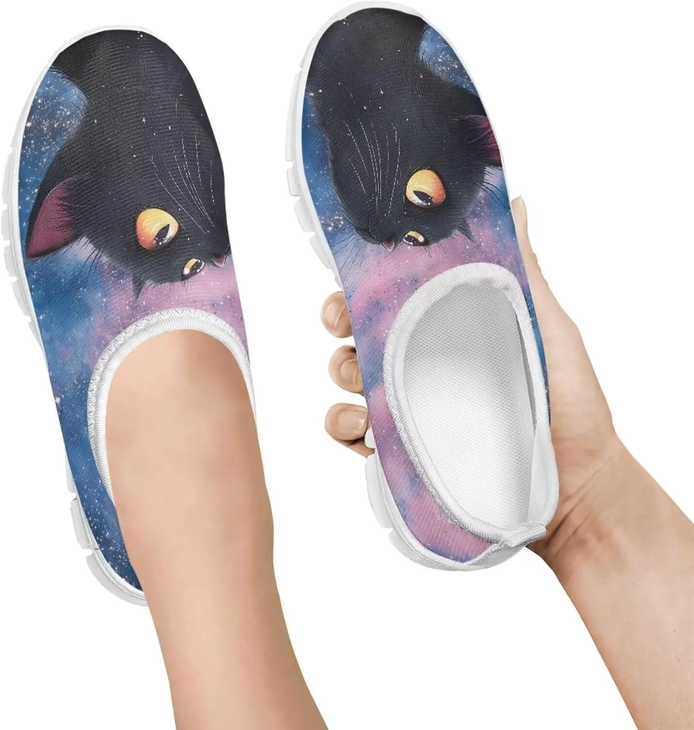 Stylish Slip On Flats Sneakers for Boys & Girls,Comfortable Athletic Shoes for Outdoor & Daily Wear,White Sole