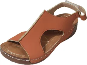 SuanlaTDS Orthopedic Wedge Sandals for Women 2025 Dressy Summer Platform Comfortable Aech Support Open Toe Boho Outdoor Walking Shoes Beach Casual Hook Loop Ankle Strap Low Heels Sandals