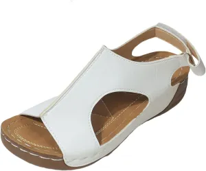 SuanlaTDS Orthopedic Wedge Sandals for Women 2025 Dressy Summer Platform Comfortable Aech Support Open Toe Boho Outdoor Walking Shoes Beach Casual Hook Loop Ankle Strap Low Heels Sandals