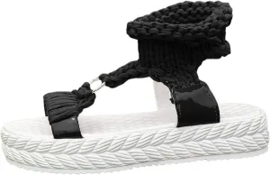 SuanlaTDS PlatformSandals for Women Comfortable Knitted Ankle Wrap Open Toe Slip On Slides Thick Sole Low heels Casual Summer Beach Outdoor Walking Gladiator Sandal Roman Shoes